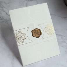 Foil Printing Frosted Acrylic Invitation with  Paper Pocket Invitation Customized 